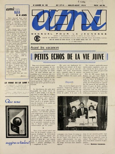 Ami : Mensuel pour la Jeunesse. Vol.04 N°48 (01 juil. 1953)